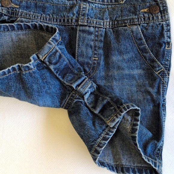 oshkosh b'gosh vestbak cotton denim shorts overalls with elastic straps 18 month - Picture 4 of 9